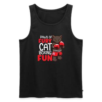 Cat Boxing Ring Boxer Gloves Boxing Fighter - Men's Premium Organic Tank Top - black - Front - AI Model Male 178 light (178cm)
