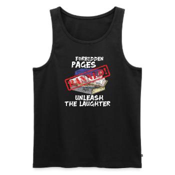 Verbotene Bücher Lesen. Verbotene Bücher Lesen. - Männer Premium Bio Tank Top - Schwarz - Vorne - AI Model Male 178 light (178cm)