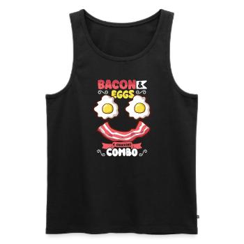 Lustige Brustfast Menü Speck Start Den Morgen - Männer Premium Bio Tank Top - Schwarz - Vorne - AI Model Male 178 light (178cm)