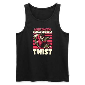 Gruseliger Skating Skeleton Skater Hallowen Horror - Männer Premium Bio Tank Top - Schwarz - Vorne - Michal (187cm)