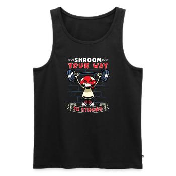 Funny Mushroom Fitness Gym Workout Power - Débardeur bio Premium Homme - noir - Devant - Michal (187cm)