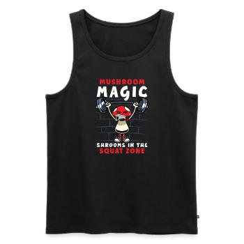 Funny Mushroom Fitness Gym Workout Power - Débardeur bio Premium Homme - noir - Devant - Michal (187cm)
