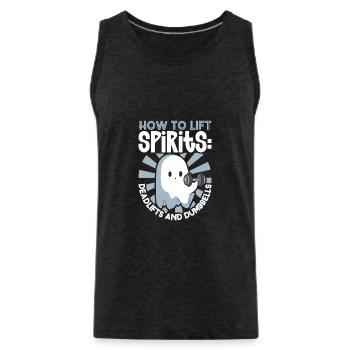 Bodybuilding Powerlifting Weightlifting Fitness - Men's Premium Organic Tank Top - charcoal grey - Front - Alexander (188cm)