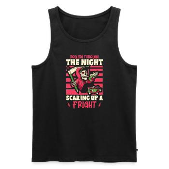 Gruseliger Skating Skeleton Skater Hallowen Horror - Männer Premium Bio Tank Top - Schwarz - Vorne - Michal (187cm)