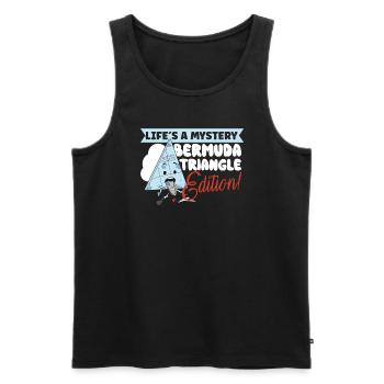 Mysterious enforced disappearances in the Bermuda Triangle - Men's Premium Organic Tank Top - black - Front - AI Model Male 178 light (178cm)