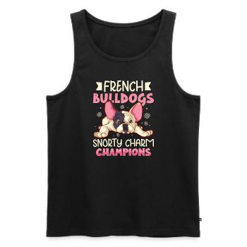 french bulldog english bulldog dog lover bulldog - Männer Premium Bio Tank Top - Schwarz - Vorne - AI Model Male 178 light (178cm)