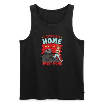 Horror Paranormal Haunted House Creepy Halloween - Men's Premium Organic Tank Top - black - Front - AI Model Male 178 light (178cm)