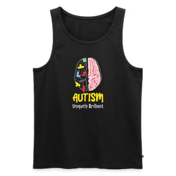 Autism Awareness Autism Disease - Men's Premium Organic Tank Top - black - Front - Michal (187cm)