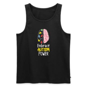 Autism Awareness Autism Disease - Men's Premium Organic Tank Top - black - Front - Michal (187cm)