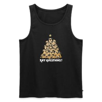 Mops Weihnachten Mops Weihnachtsmann Mops Ornament - Männer Premium Bio Tank Top - Schwarz - Vorne - AI Model Male 178 light (178cm)