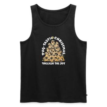 Mops Weihnachten Mops Weihnachtsmann Mops Ornament - Männer Premium Bio Tank Top - Schwarz - Vorne - AI Model Male 178 light (178cm)