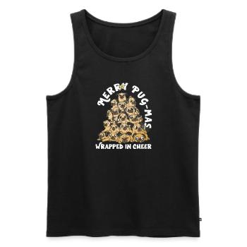 Mops Weihnachten Mops Weihnachtsmann Mops Ornament - Männer Premium Bio Tank Top - Schwarz - Vorne - AI Model Male 178 light (178cm)