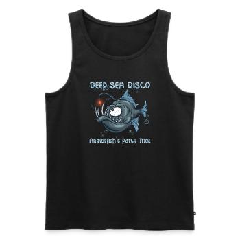 Pêche à la lotte sous l’eau en haute mer - Débardeur bio Premium Homme - noir - Devant - AI Model Male 178 light (178cm)