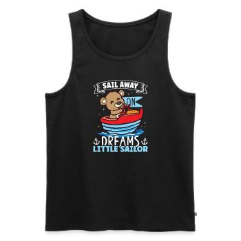 Bateau papa Capitaine Pontoon Sailor Croisière - Débardeur bio Premium Homme - noir - Devant - Michal (187cm)