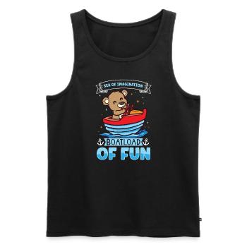 Boating Dad Boat Captain Pontoon Sailor Cruising - Männer Premium Bio Tank Top - Schwarz - Vorne - Michal (187cm)