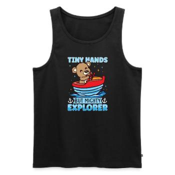 Boating Dad Boat Captain Pontoon Sailor Cruising - Männer Premium Bio Tank Top - Schwarz - Vorne - Michal (187cm)