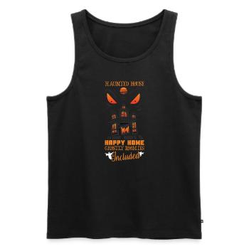 Horror Paranormal Haunted House Creepy Halloween - Men's Premium Organic Tank Top - black - Front - AI Model Male 178 light (178cm)