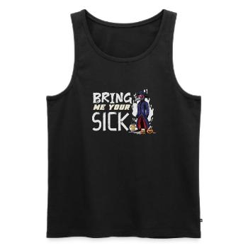 Creepy Halloween horror plague doctor - Men's Premium Organic Tank Top - black - Front - AI Model Male 178 light (178cm)