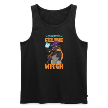 Katze Hexe Okkult Gothic Dunkel Satanisch - Männer Premium Bio Tank Top - Schwarz - Vorne - Michal (187cm)