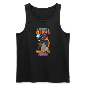 Chat Sorcière Occulte Gothique Noir Satanique - Débardeur bio Premium Homme - noir - Devant - AI Model Male 178 light (178cm)