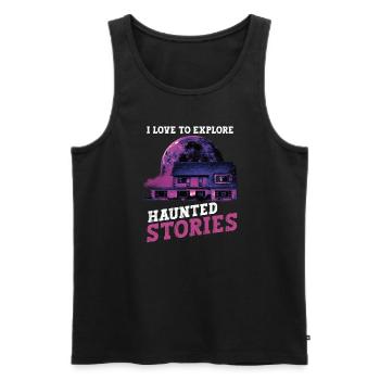 Horror Paranormal Haunted House Creepy Halloween - Men's Premium Organic Tank Top - black - Front - AI Model Male 178 light (178cm)