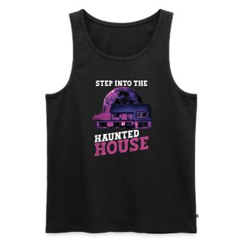 Horror Paranormal Haunted House Creepy Halloween - Men's Premium Organic Tank Top - black - Front - Michal (187cm)