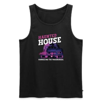 Horror Paranormal Haunted House Creepy Halloween - Men's Premium Organic Tank Top - black - Front - AI Model Male 178 light (178cm)