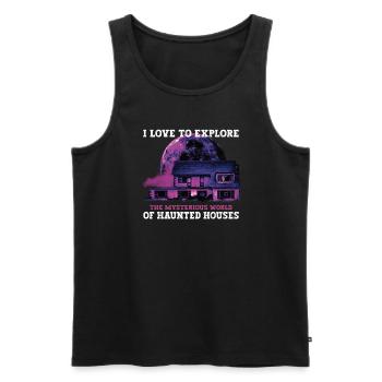 Horror Paranormal Haunted House Creepy Halloween - Men's Premium Organic Tank Top - black - Front - AI Model Male 178 light (178cm)