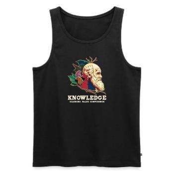 Charles Darwin Atheistic Atheism - Men's Premium Organic Tank Top - black - Front - Michal (187cm)