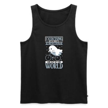 Bodybuilding Powerlifting Weightlifting Fitness - Men's Premium Organic Tank Top - black - Front - Michal (187cm)