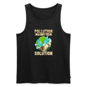 Changement climatique Environnement Jour de la Terre Planète - Débardeur bio Premium Homme - noir - Devant - Michal (187cm)