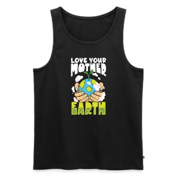 Changement climatique Environnement Jour de la Terre Planète - Débardeur bio Premium Homme - noir - Devant - Michal (187cm)