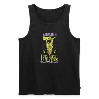 Zombie Rock'n Roll Horror Rock Headbanging Rock - Men's Premium Organic Tank Top - black - Front - AI Model Male 178 light (178cm)