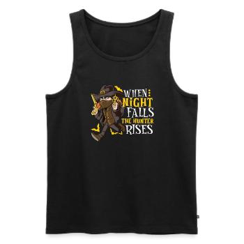 Vampire Hunter, Undead Slayer, Stake and Cross - Men's Premium Organic Tank Top - black - Front - AI Model Male 178 light (178cm)