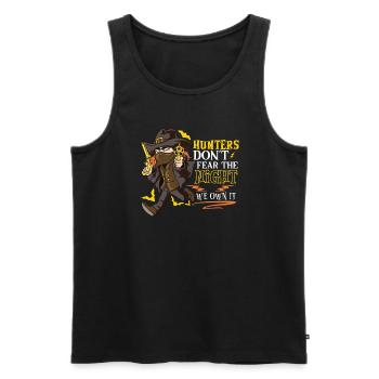 Vampire Hunter, Undead Slayer, Stake and Cross - Men's Premium Organic Tank Top - black - Front - AI Model Male 178 light (178cm)
