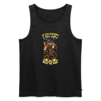 Vampire Hunter, Undead Slayer, Stake and Cross - Men's Premium Organic Tank Top - black - Front - AI Model Male 178 light (178cm)