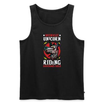 Dunkles Einhorn Horror Einhorn Mitternacht Einhorn - Männer Premium Bio Tank Top - Schwarz - Vorne - AI Model Male 178 light (178cm)