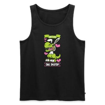 Easter T-rex Dinosaur Easter Funny T-rex - Men's Premium Organic Tank Top - black - Front - Michal (187cm)