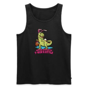 Easter T-rex Dinosaur Easter Funny T-rex - Men's Premium Organic Tank Top - black - Front - Michal (187cm)