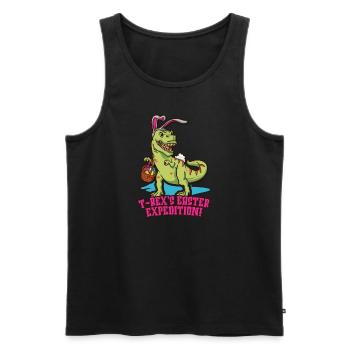 Easter T-rex Dinosaur Easter Funny T-rex - Men's Premium Organic Tank Top - black - Front - Michal (187cm)