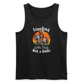 Ritterritter Mittelalterliche Renaissance-rüstung - Männer Premium Bio Tank Top - Schwarz - Vorne - AI Model Male 178 light (178cm)