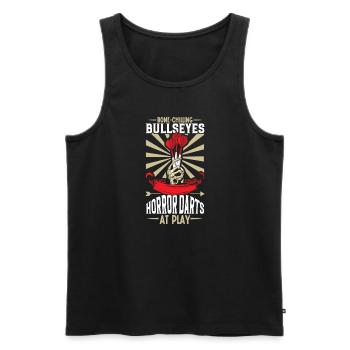 Scary Darts Darts Player Dartboard Darts Board - Men's Premium Organic Tank Top - black - Front - AI Model Male 178 light (178cm)