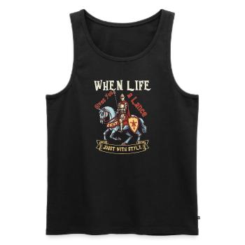 Ritterritter Mittelalterliche Renaissance-rüstung - Männer Premium Bio Tank Top - Schwarz - Vorne - AI Model Male 178 light (178cm)