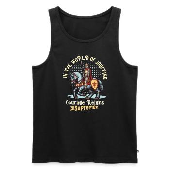 Ritterritter Mittelalterliche Renaissance-rüstung - Männer Premium Bio Tank Top - Schwarz - Vorne - AI Model Male 178 light (178cm)
