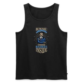 Horreur Spooky Coiffeur Coiffeur Cheveux - Débardeur bio Premium Homme - noir - Devant - AI Model Male 178 light (178cm)