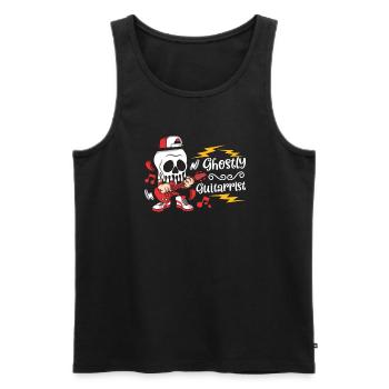 Funny Horror Spooky Guitar Guitarist Ghostly - Men's Premium Organic Tank Top - black - Front - AI Model Male 178 light (178cm)