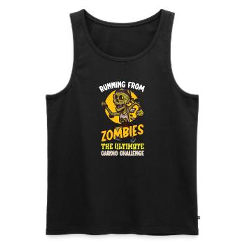 Funny Horror Zombie Marathon Jogging Runner - Men's Premium Organic Tank Top - black - Front - Michal (187cm)