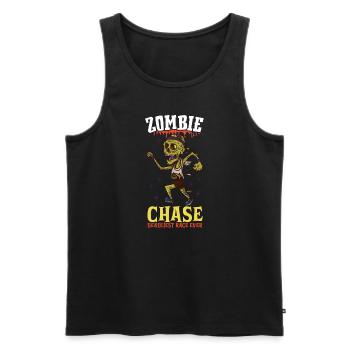 Funny Horror Zombie Marathon Jogging Runner - Men's Premium Organic Tank Top - black - Front - Michal (187cm)