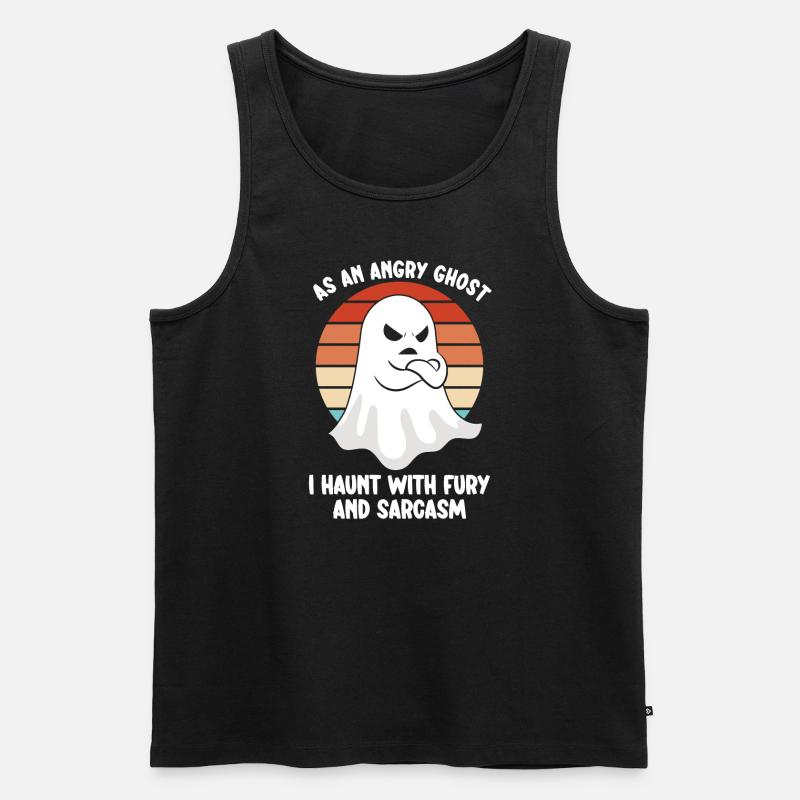 Ghostbusters Funny Ghost Angry Ghost - Men's Premium Organic Tank Top - black