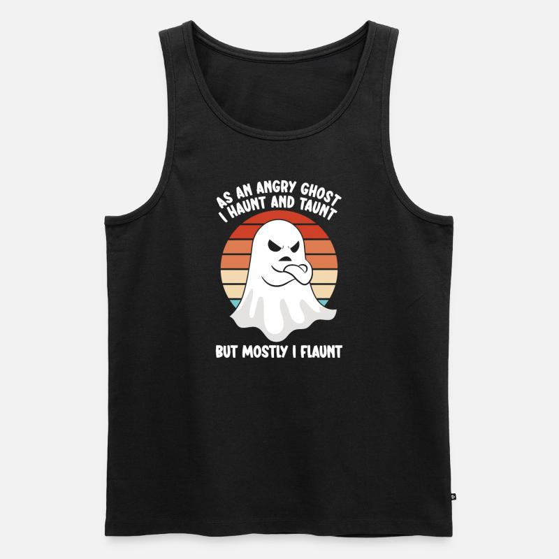 Ghostbusters Funny Ghost Angry Ghost - Men's Premium Organic Tank Top - black